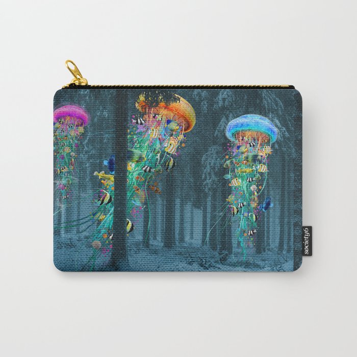 New Winter forest of Electric Jellyfish Carry-All Pouch