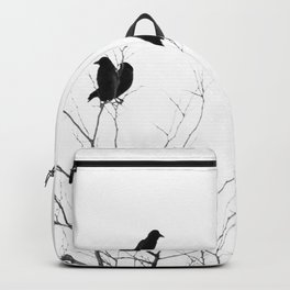 Crow Tree Backpack | Tree, Birds, Crows, Corvidae, Ravens, Birddecor, Black And White, Photo, Avian, Natureart 