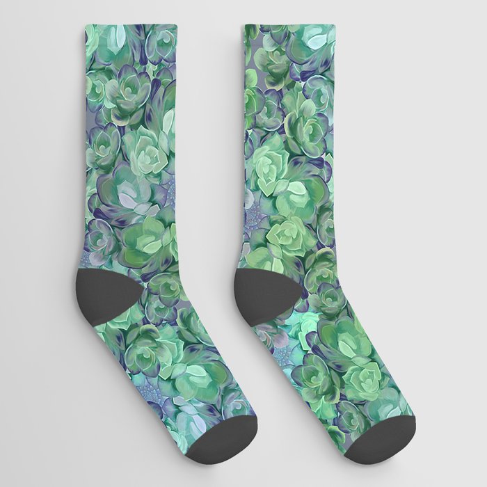 Lush Succulent Garden Socks