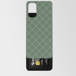 Diamond Grid Pattern (white/sage green) Android Card Case