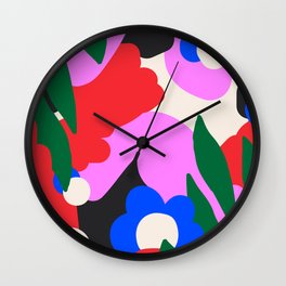Abstract Floral Wall Clock