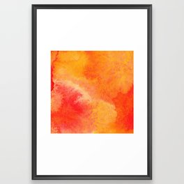 Orange watercolor paint vector background Framed Art Print