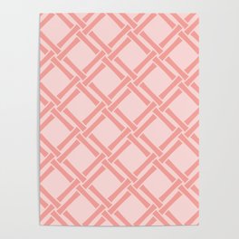 Classic Bamboo Trellis Pattern 223 Pink Poster