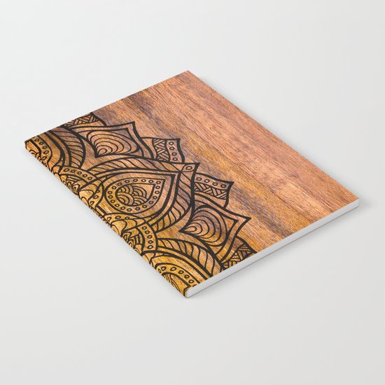Mandala on wood Notebook