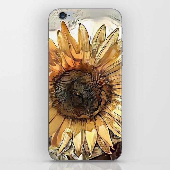 Watercolor Big Sunflower Elegant Collection iPhone Skin