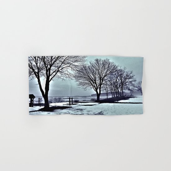 Winter Trees by the Lake Hand & Bath Towel
