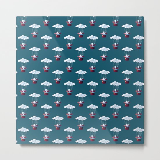 Traveler Cat Pattern Metal Print