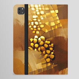 Brown and gold original abstract digital artwork iPad Folio Case