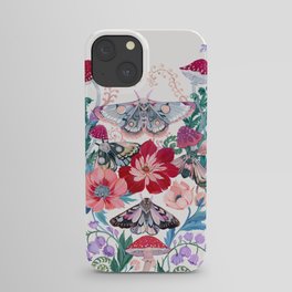 Floral moth painting iPhone Case