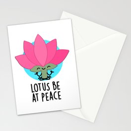 Lotus Be At Peach Funny Plant Pun Stationery Card