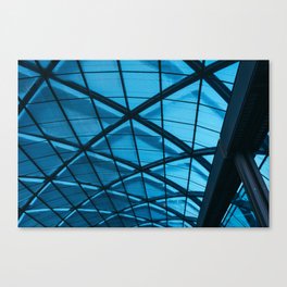 modern glass roof of hamburg metro station Canvas Print