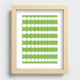 Green White - Round Pattern Recessed Framed Print