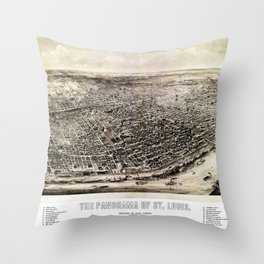 St Louis-Missouri-1894 pictorial vintage map Throw Pillow