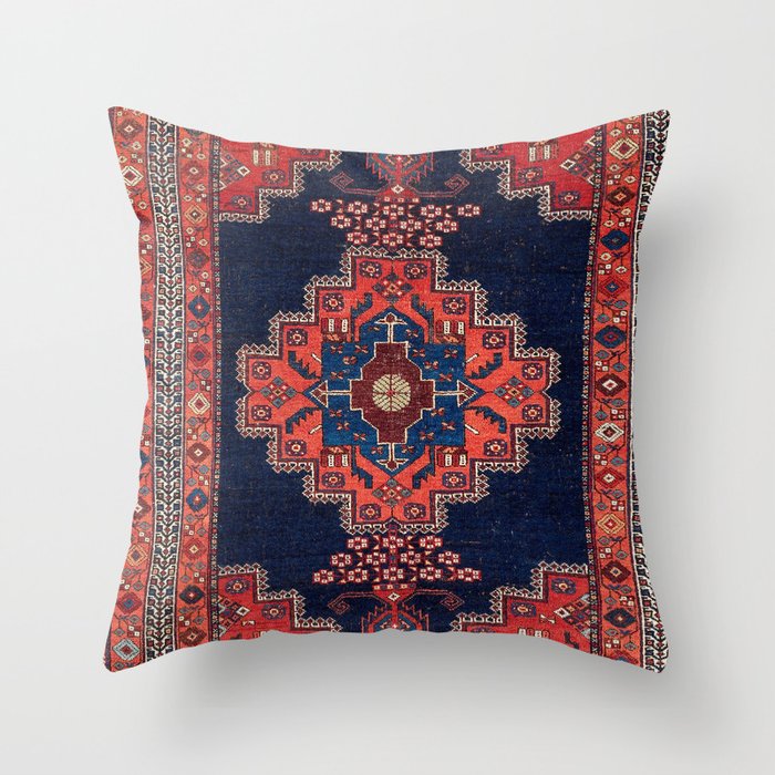 Afshar Kerman South Persian Rug Print Throw Pillow