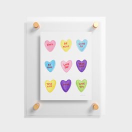 Candy Hearts Colorful  Floating Acrylic Print