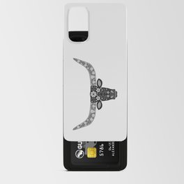 Floral Longhorn – Black and White Android Card Case