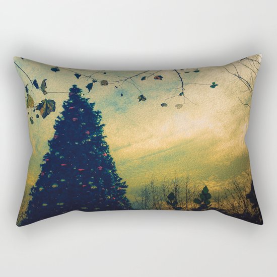 Christmas Tree at Dusk Rectangular Pillow