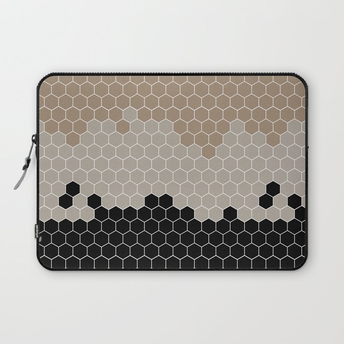 Honeycomb Black Beige Gray Grey Hive Laptop Sleeve