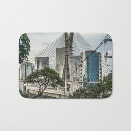 Brazil Photography - Beautiful Bridge In The Middle Of Sao Paulo Bath Mat