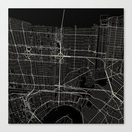 Metairie, USA - City Map Canvas Print
