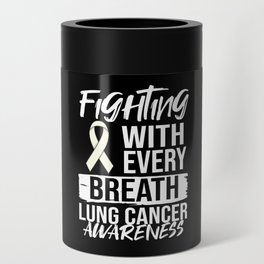 Lung Cancer Ribbon White Awareness Survivor Can Cooler