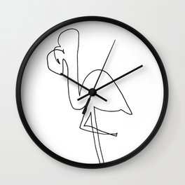 Line Flamingo Wall Clock