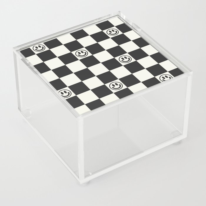 Smiley Face & Checkerboard  Acrylic Box