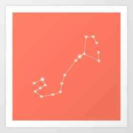 SCORPIO Coral Red – Zodiac Astrology Star Constellation Art Print