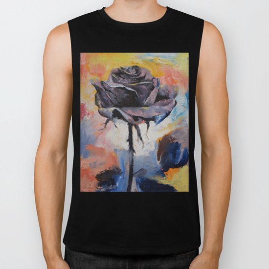 Black Rose Biker Tank