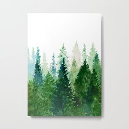 Pine Trees 2 Metal Print | Forest, Fresh, Curated, Painting, Pine Trees, Watercolor, Art, Digital, Trees, Summer 
