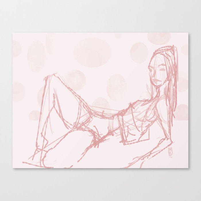 Pink Lounge Girl Canvas Print