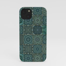 Emerald Shabby Chic Moroccan Tiles Faded Bohemian Luxury From The Sultans Palace  iPhone Case | Retro, Marble, Gold, Vintage, Green, Turquoise, Surface, Graphicdesign, Exotic, Distressed 