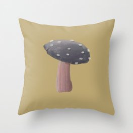Mushroom Spotted Yellow Throw Pillow