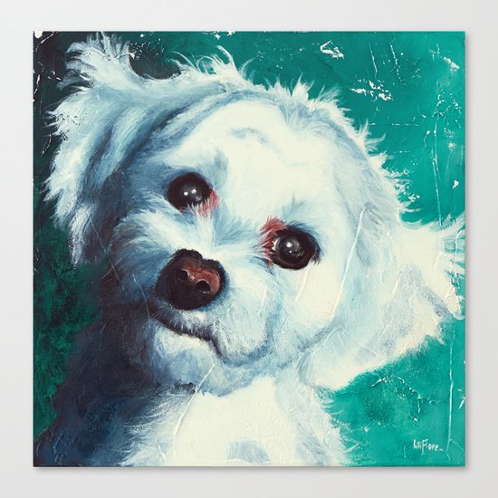Maltese dog - Pelusa - by LiliFlore Canvas Print
