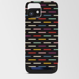 Modern Scandinavian Dash Multi Colour Color Black iPhone Card Case