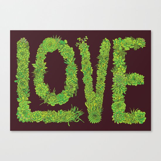 Succulent Love Canvas Print