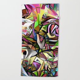 Stained Glass Rose Beach Towel