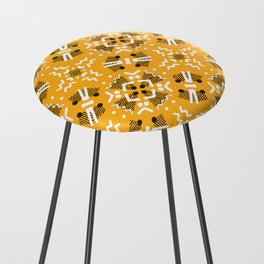Gold Abstract Aztec Pattern Counter Stool
