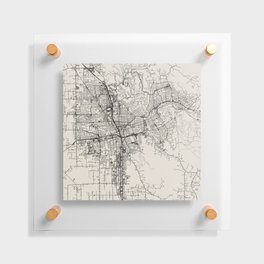 Santa Rosa USA - City Map - Black and White Aesthetic Floating Acrylic Print