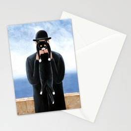 Man with a cat Stationery Cards