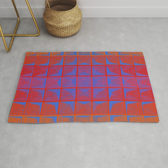 70s Retro Colors Panton Inspired Space Age Abstract Rug