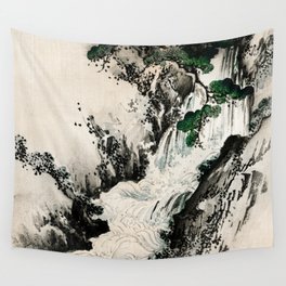 Waterfall Traditional Japanese Landscape Wall Tapestry