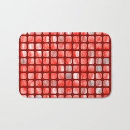 RED Wallpaper Squares. Bath Mat