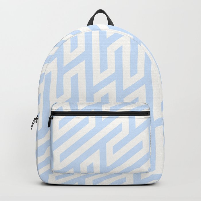 Mid Century Blue Geometric Pattern Blue Retro Pattern Blue Geometric Abstract Backpack