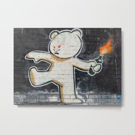 Banksy's Big Bad Bear Metal Print