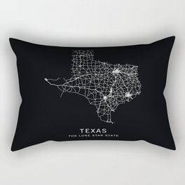 Texas State Road Map Rectangular Pillow