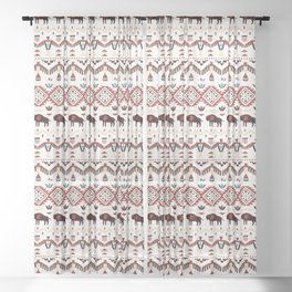 American Native Pattern with Buffalo Sheer Curtain