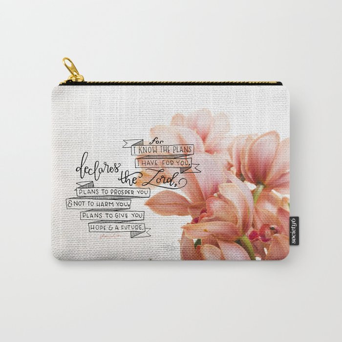 I Know the Plans  |  Orchid Botanical horizontal Carry-All Pouch