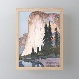 Hiroshi Yoshida - El Capitan - Japanese Vintage Ukiyo-e Woodblock Painting - United States Series Framed Mini Art Print