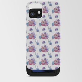 Pattern with echeveria on white iPhone Card Case